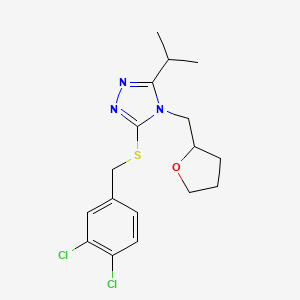 molecular formula C17H21Cl2N3OS B4856753 3-[(3,4-dichlorobenzyl)thio]-5-isopropyl-4-(tetrahydro-2-furanylmethyl)-4H-1,2,4-triazole 