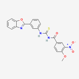 N-({[3-(1,3-benzoxazol-2-yl)phenyl]amino}carbonothioyl)-4-methoxy-3-nitrobenzamide