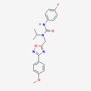 molecular formula C20H21FN4O3 B4856767 N'-(4-fluorophenyl)-N-isopropyl-N-{[3-(4-methoxyphenyl)-1,2,4-oxadiazol-5-yl]methyl}urea 