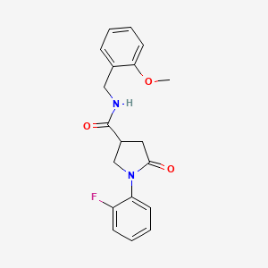 molecular formula C19H19FN2O3 B4856799 1-(2-fluorophenyl)-N-(2-methoxybenzyl)-5-oxo-3-pyrrolidinecarboxamide 