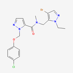 molecular formula C18H19BrClN5O2 B4856807 N-[(4-bromo-1-ethyl-1H-pyrazol-5-yl)methyl]-1-[(4-chlorophenoxy)methyl]-N-methyl-1H-pyrazole-5-carboxamide 