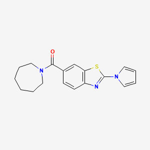 molecular formula C18H19N3OS B4856817 6-(1-azepanylcarbonyl)-2-(1H-pyrrol-1-yl)-1,3-benzothiazole 