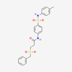 molecular formula C23H24N2O5S2 B4856841 3-(benzylsulfonyl)-N-(4-{[(4-methylphenyl)amino]sulfonyl}phenyl)propanamide 