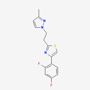 molecular formula C15H13F2N3S B4856854 4-(2,4-difluorophenyl)-2-[2-(3-methyl-1H-pyrazol-1-yl)ethyl]-1,3-thiazole 