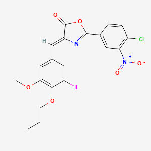 molecular formula C20H16ClIN2O6 B4856873 2-(4-chloro-3-nitrophenyl)-4-(3-iodo-5-methoxy-4-propoxybenzylidene)-1,3-oxazol-5(4H)-one 
