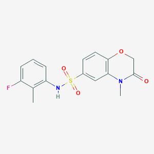 molecular formula C16H15FN2O4S B4856876 N-(3-fluoro-2-methylphenyl)-4-methyl-3-oxo-3,4-dihydro-2H-1,4-benzoxazine-6-sulfonamide 