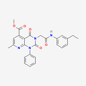 molecular formula C26H24N4O5 B4856887 methyl 3-{2-[(3-ethylphenyl)amino]-2-oxoethyl}-7-methyl-2,4-dioxo-1-phenyl-1,2,3,4-tetrahydropyrido[2,3-d]pyrimidine-5-carboxylate 