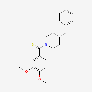 molecular formula C21H25NO2S B4856893 4-benzyl-1-[(3,4-dimethoxyphenyl)carbonothioyl]piperidine 