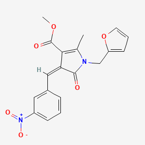 molecular formula C19H16N2O6 B4856895 methyl 1-(2-furylmethyl)-2-methyl-4-(3-nitrobenzylidene)-5-oxo-4,5-dihydro-1H-pyrrole-3-carboxylate 