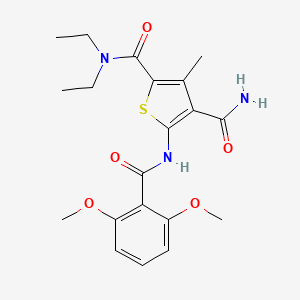 molecular formula C20H25N3O5S B4856908 5-[(2,6-dimethoxybenzoyl)amino]-N~2~,N~2~-diethyl-3-methyl-2,4-thiophenedicarboxamide 