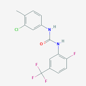 molecular formula C15H11ClF4N2O B4856910 N-(3-chloro-4-methylphenyl)-N'-[2-fluoro-5-(trifluoromethyl)phenyl]urea 
