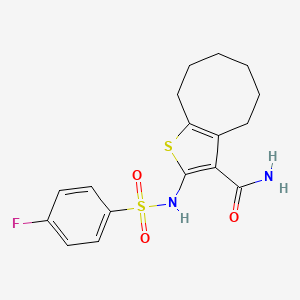 2-{[(4-fluorophenyl)sulfonyl]amino}-4,5,6,7,8,9-hexahydrocycloocta[b]thiophene-3-carboxamide