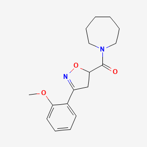 molecular formula C17H22N2O3 B4856935 1-{[3-(2-methoxyphenyl)-4,5-dihydro-5-isoxazolyl]carbonyl}azepane 