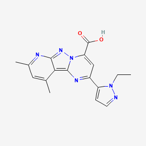 molecular formula C17H16N6O2 B4856967 2-(1-ethyl-1H-pyrazol-5-yl)-8,10-dimethylpyrido[2',3':3,4]pyrazolo[1,5-a]pyrimidine-4-carboxylic acid 