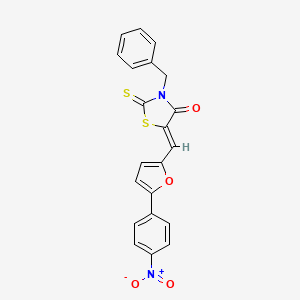 molecular formula C21H14N2O4S2 B4856970 3-benzyl-5-{[5-(4-nitrophenyl)-2-furyl]methylene}-2-thioxo-1,3-thiazolidin-4-one 