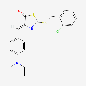 molecular formula C21H21ClN2OS2 B4856986 2-[(2-chlorobenzyl)thio]-4-[4-(diethylamino)benzylidene]-1,3-thiazol-5(4H)-one 