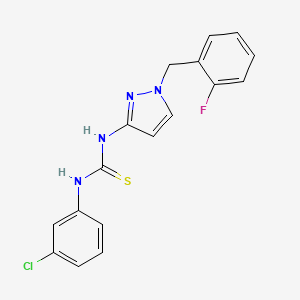 molecular formula C17H14ClFN4S B4856994 N-(3-chlorophenyl)-N'-[1-(2-fluorobenzyl)-1H-pyrazol-3-yl]thiourea 
