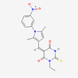 5-{[2,5-dimethyl-1-(3-nitrophenyl)-1H-pyrrol-3-yl]methylene}-1-ethyl-2-thioxodihydro-4,6(1H,5H)-pyrimidinedione