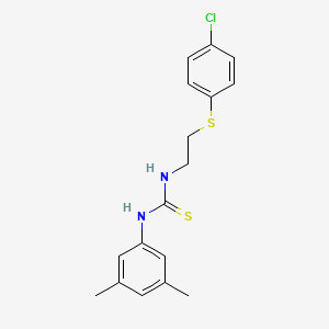 N-{2-[(4-chlorophenyl)thio]ethyl}-N'-(3,5-dimethylphenyl)thiourea