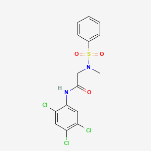 molecular formula C15H13Cl3N2O3S B4857667 N~2~-methyl-N~2~-(phenylsulfonyl)-N-(2,4,5-trichlorophenyl)glycinamide 