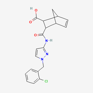 molecular formula C19H18ClN3O3 B4857683 3-({[1-(2-chlorobenzyl)-1H-pyrazol-3-yl]amino}carbonyl)bicyclo[2.2.1]hept-5-ene-2-carboxylic acid 