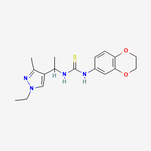 1-(2,3-dihydro-1,4-benzodioxin-6-yl)-3-[1-(1-ethyl-3-methyl-1H-pyrazol-4-yl)ethyl]thiourea