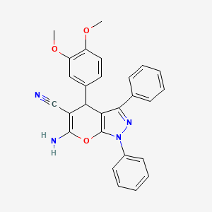 6-AMINO-4-(3,4-DIMETHOXYPHENYL)-1,3-DIPHENYL-1,4-DIHYDROPYRANO[2,3-C]PYRAZOL-5-YL CYANIDE