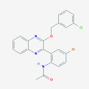 N-(4-BROMO-2-{3-[(3-CHLOROPHENYL)METHOXY]QUINOXALIN-2-YL}PHENYL)ACETAMIDE