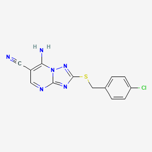 7-amino-2-[(4-chlorobenzyl)sulfanyl][1,2,4]triazolo[1,5-a]pyrimidin-6-yl cyanide