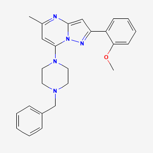 1-BENZYL-4-[2-(2-METHOXYPHENYL)-5-METHYLPYRAZOLO[1,5-A]PYRIMIDIN-7-YL]PIPERAZINE