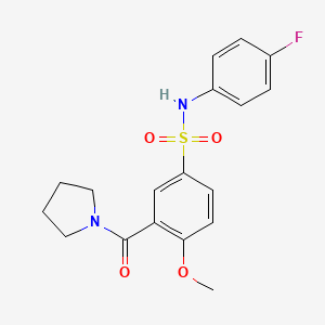 N-(4-fluorophenyl)-4-methoxy-3-(pyrrolidin-1-ylcarbonyl)benzenesulfonamide