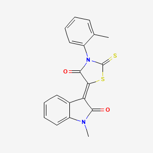 1-methyl-3-[3-(2-methylphenyl)-4-oxo-2-thioxo-1,3-thiazolidin-5-ylidene]-1,3-dihydro-2H-indol-2-one