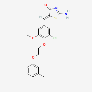 (5Z)-5-{3-chloro-4-[2-(3,4-dimethylphenoxy)ethoxy]-5-methoxybenzylidene}-2-imino-1,3-thiazolidin-4-one