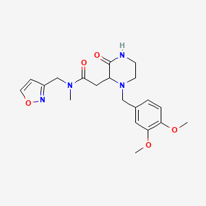 2-[1-(3,4-dimethoxybenzyl)-3-oxo-2-piperazinyl]-N-(3-isoxazolylmethyl)-N-methylacetamide