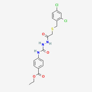 ethyl 4-{[(2-{[(2,4-dichlorobenzyl)thio]acetyl}hydrazino)carbonyl]amino}benzoate