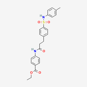 ethyl 4-{[3-(4-{[(4-methylphenyl)amino]sulfonyl}phenyl)propanoyl]amino}benzoate