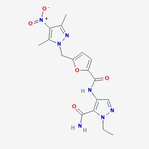 4-[({5-[(3,5-DIMETHYL-4-NITRO-1H-PYRAZOL-1-YL)METHYL]-2-FURYL}CARBONYL)AMINO]-1-ETHYL-1H-PYRAZOLE-5-CARBOXAMIDE