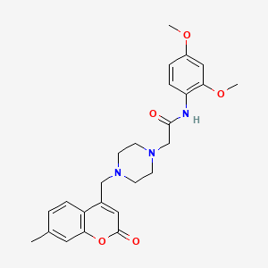 N-(2,4-dimethoxyphenyl)-2-{4-[(7-methyl-2-oxo-2H-chromen-4-yl)methyl]piperazin-1-yl}acetamide