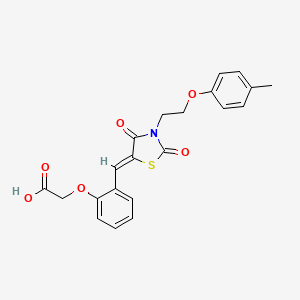 [2-({3-[2-(4-methylphenoxy)ethyl]-2,4-dioxo-1,3-thiazolidin-5-ylidene}methyl)phenoxy]acetic acid