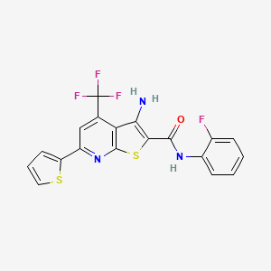 3-amino-N-(2-fluorophenyl)-6-(thiophen-2-yl)-4-(trifluoromethyl)thieno[2,3-b]pyridine-2-carboxamide