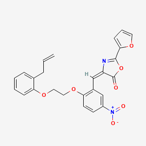 (4E)-2-(furan-2-yl)-4-[[5-nitro-2-[2-(2-prop-2-enylphenoxy)ethoxy]phenyl]methylidene]-1,3-oxazol-5-one