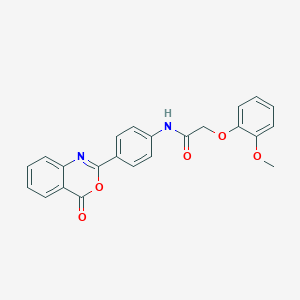 2-(2-methoxyphenoxy)-N-[4-(4-oxo-4H-3,1-benzoxazin-2-yl)phenyl]acetamide