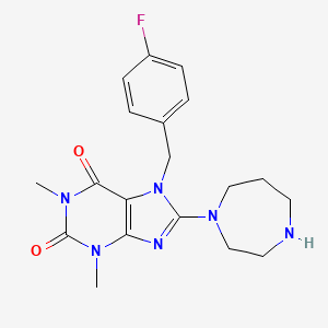 8-(1,4-diazepan-1-yl)-7-(4-fluorobenzyl)-1,3-dimethyl-3,7-dihydro-1H-purine-2,6-dione