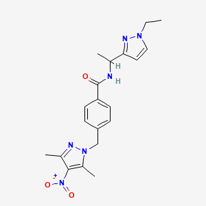 4-[(3,5-DIMETHYL-4-NITRO-1H-PYRAZOL-1-YL)METHYL]-N~1~-[1-(1-ETHYL-1H-PYRAZOL-3-YL)ETHYL]BENZAMIDE