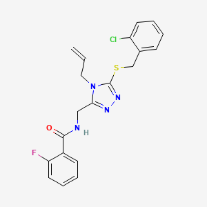 N-[[5-[(2-chlorophenyl)methylsulfanyl]-4-prop-2-enyl-1,2,4-triazol-3-yl]methyl]-2-fluorobenzamide