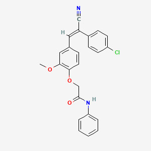 2-[4-[(E)-2-(4-chlorophenyl)-2-cyanoethenyl]-2-methoxyphenoxy]-N-phenylacetamide