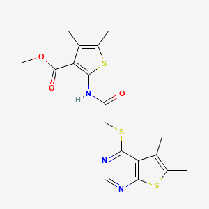 Methyl 2-({[(5,6-dimethylthieno[2,3-d]pyrimidin-4-yl)sulfanyl]acetyl}amino)-4,5-dimethylthiophene-3-carboxylate