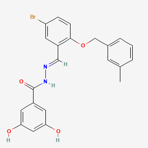 N'-{5-bromo-2-[(3-methylbenzyl)oxy]benzylidene}-3,5-dihydroxybenzohydrazide