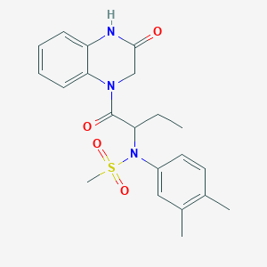 N-(3,4-dimethylphenyl)-N-{1-[(3-oxo-3,4-dihydro-1(2H)-quinoxalinyl)carbonyl]propyl}methanesulfonamide