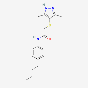 N-(4-butylphenyl)-2-[(3,5-dimethyl-1H-pyrazol-4-yl)thio]acetamide